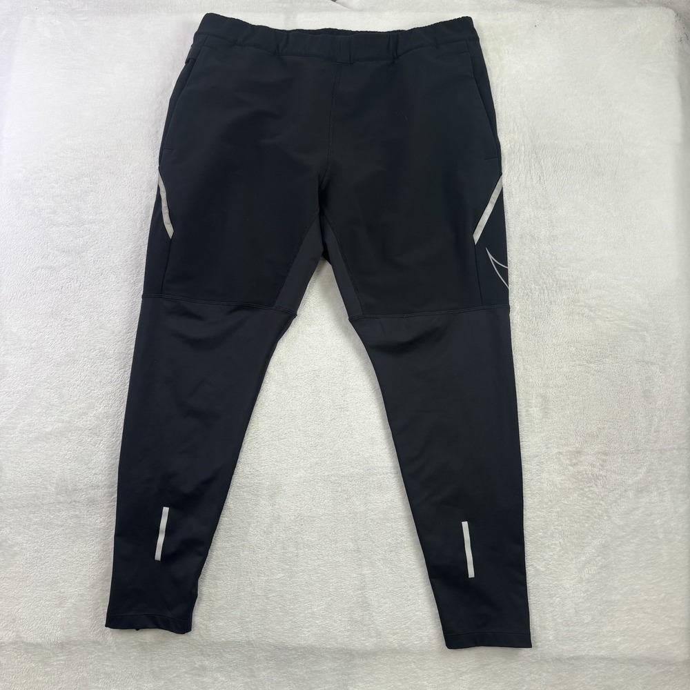 Nike Black Dri-Fit Activewear Reflective Sweatpants Hybrid Slim Fit Men's L